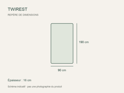 Dimensions présentées : 90 × 190 cm